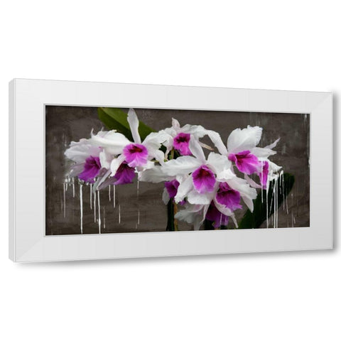 Orchid blackboard White Modern Wood Framed Art Print by Vinci, Alex