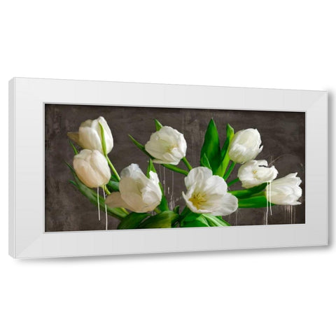 Tulip blackboard White Modern Wood Framed Art Print by Vinci, Alex