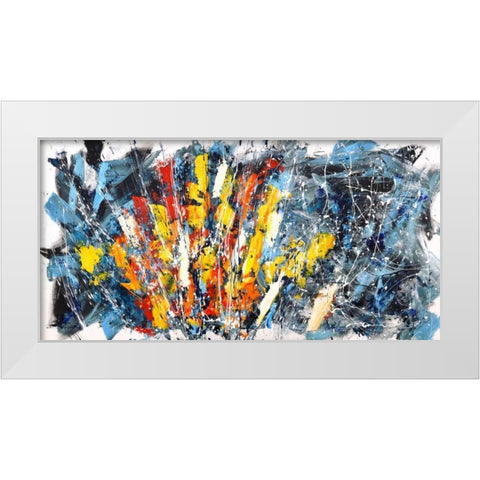 Rising Sun White Modern Wood Framed Art Print by Ferri, Bob