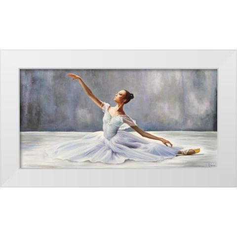 Ballerina White Modern Wood Framed Art Print by Benson, Pierre