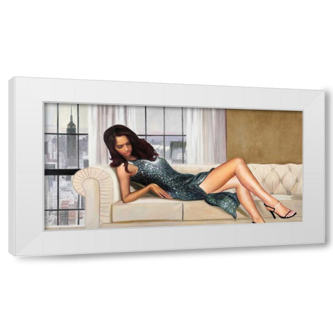 In Manhattan White Modern Wood Framed Art Print by Benson, Pierre