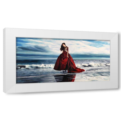 On the Seashore White Modern Wood Framed Art Print by Benson, Pierre