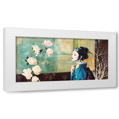 Wild Flower White Modern Wood Framed Art Print by Benson, Pierre