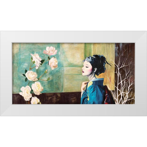 Wild Flower White Modern Wood Framed Art Print by Benson, Pierre