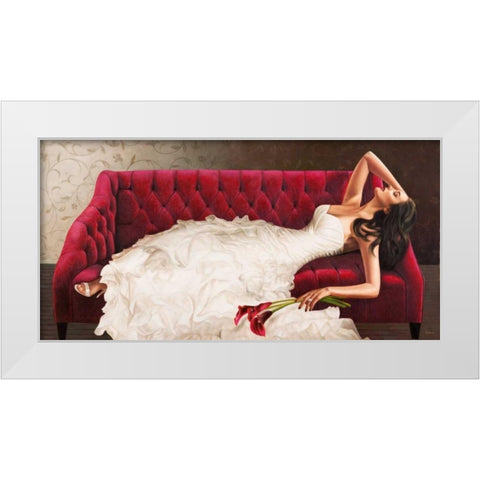 Delicate White Modern Wood Framed Art Print by Benson, Pierre