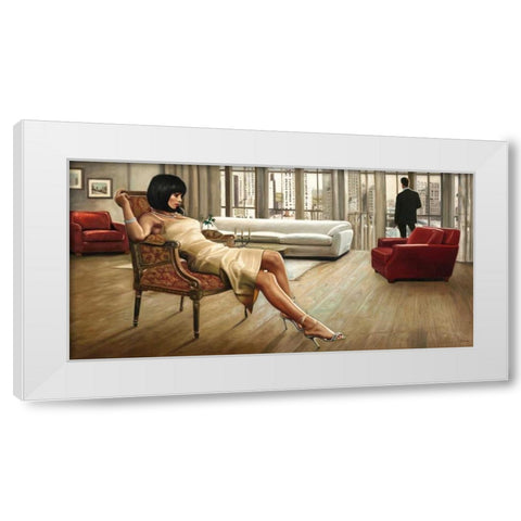 Lovers Nest White Modern Wood Framed Art Print by Benson, Pierre