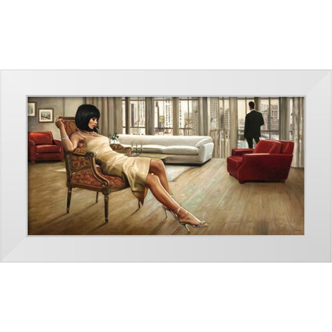 Lovers Nest White Modern Wood Framed Art Print by Benson, Pierre