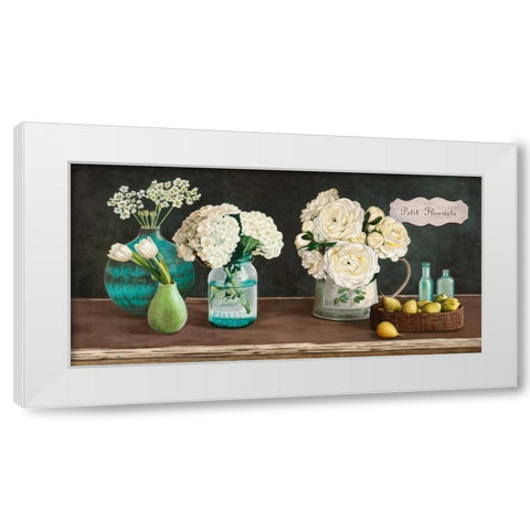 Petit Fleuriste White Modern Wood Framed Art Print by Benson, Pierre
