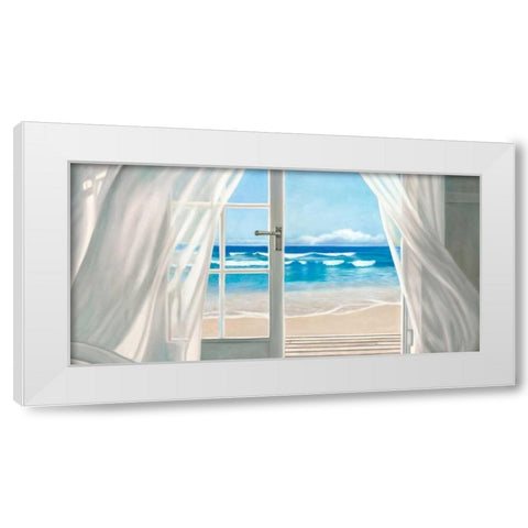 Window by the Sea (detail) White Modern Wood Framed Art Print by Benson, Pierre