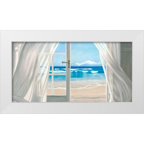 Window by the Sea (detail) White Modern Wood Framed Art Print by Benson, Pierre