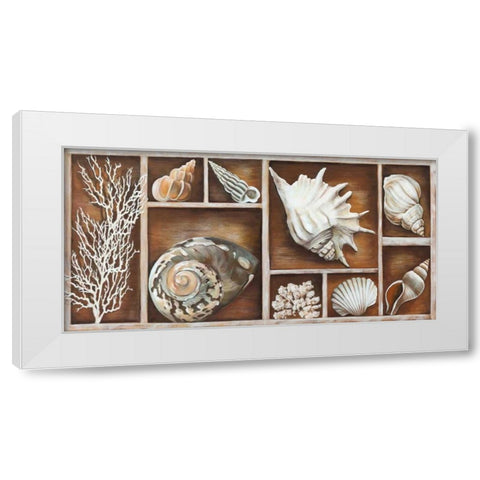 Memories of the Ocean White Modern Wood Framed Art Print by Broome, Ted