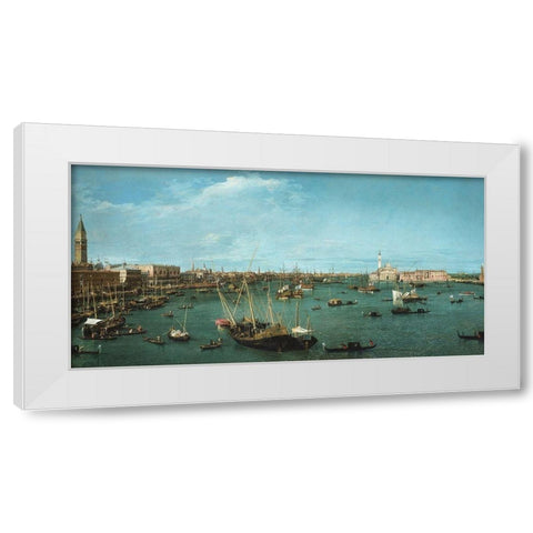 Bacino di San Marco, Venice White Modern Wood Framed Art Print by Canaletto