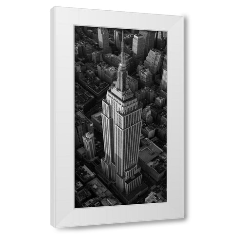 Empire State Building NYC White Modern Wood Framed Art Print by Davidson, Cameron