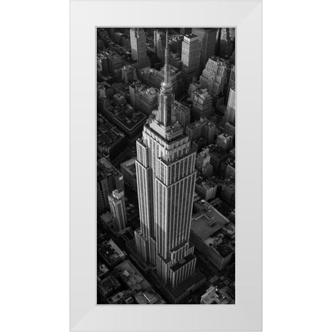 Empire State Building NYC White Modern Wood Framed Art Print by Davidson, Cameron