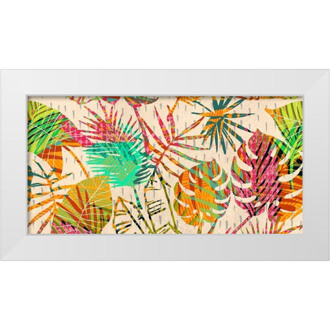 Palm Festoon White Modern Wood Framed Art Print by Grant, Eve C.