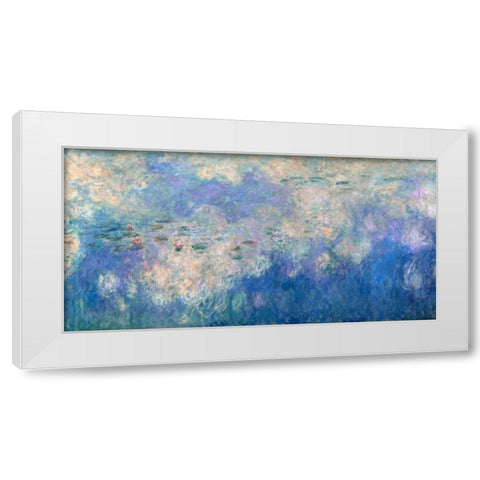 Detail of Waterlilies- The Clouds White Modern Wood Framed Art Print by Monet, Claude