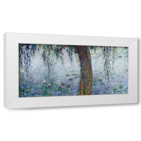 Morning with Weeping Willows I (detail) White Modern Wood Framed Art Print by Monet, Claude