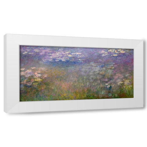 Water Lilies White Modern Wood Framed Art Print by Monet, Claude