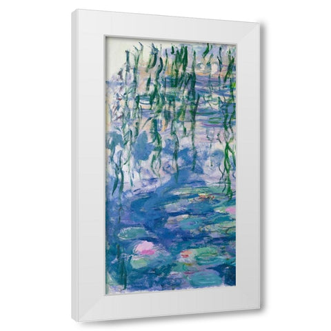 Waterlilies I White Modern Wood Framed Art Print by Monet, Claude