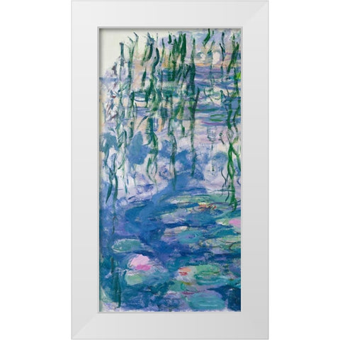 Waterlilies I White Modern Wood Framed Art Print by Monet, Claude