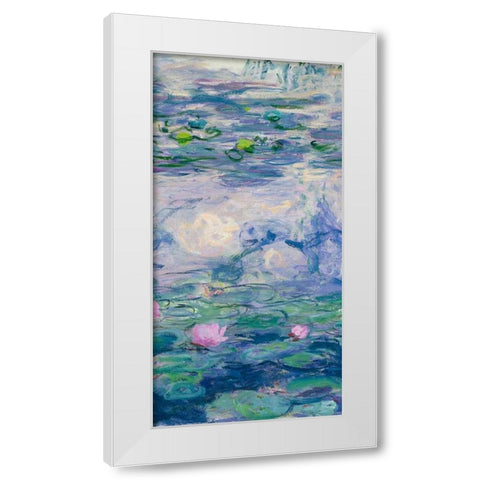 Waterlilies II White Modern Wood Framed Art Print by Monet, Claude