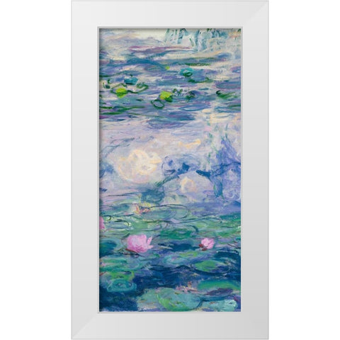 Waterlilies II White Modern Wood Framed Art Print by Monet, Claude
