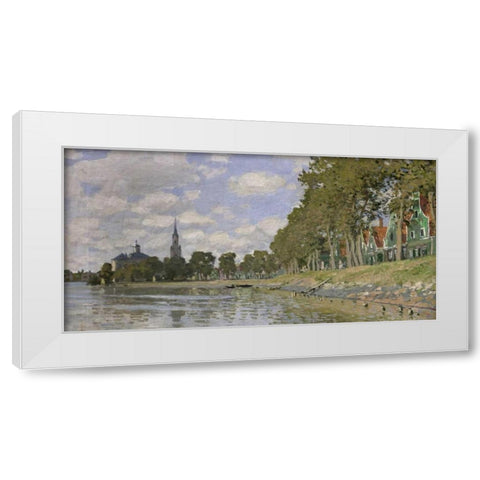 Zaandam, Holland (detail) White Modern Wood Framed Art Print by Monet, Claude