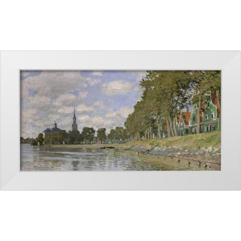 Zaandam, Holland (detail) White Modern Wood Framed Art Print by Monet, Claude
