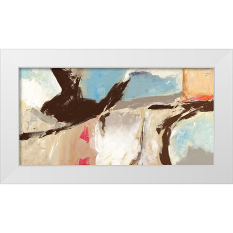 Aqua and Greige White Modern Wood Framed Art Print by Olin, Chaz