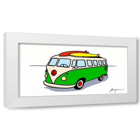 Peace Wagon White Modern Wood Framed Art Print by Beyon, Carlos