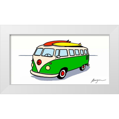 Peace Wagon White Modern Wood Framed Art Print by Beyon, Carlos