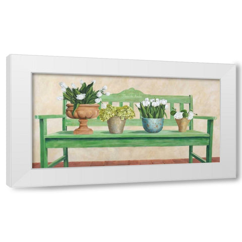 Jardin Francais White Modern Wood Framed Art Print by Dellal, Remy