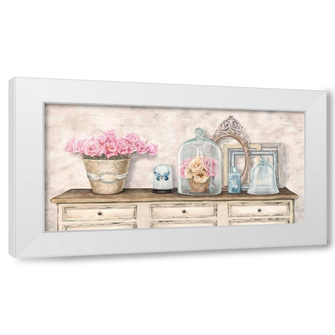 Composition en blanc White Modern Wood Framed Art Print by Dellal, Remy