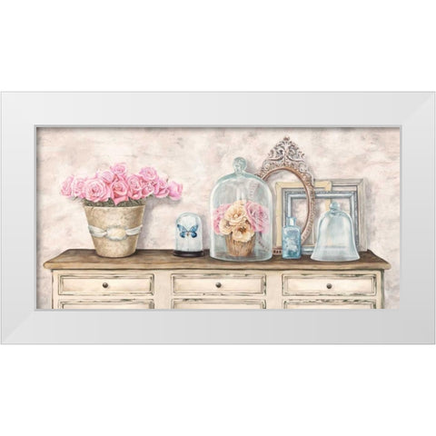 Composition en blanc White Modern Wood Framed Art Print by Dellal, Remy