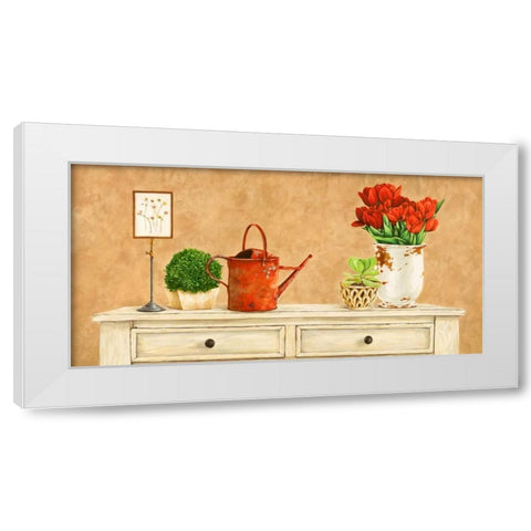 Mon jardin II White Modern Wood Framed Art Print by Dellal, Remy