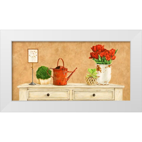 Mon jardin II White Modern Wood Framed Art Print by Dellal, Remy