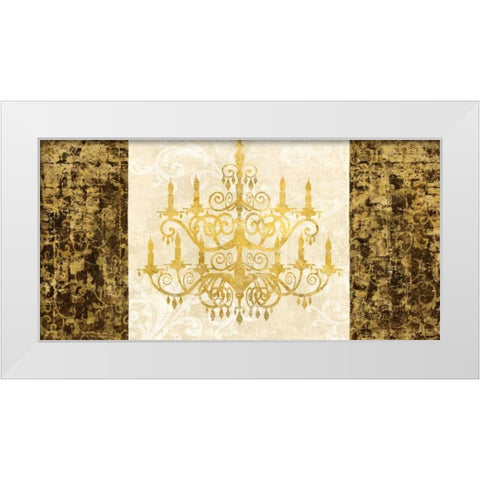 Chandelier Royale White Modern Wood Framed Art Print by Dellal, Remy