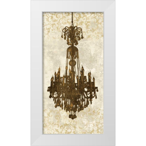 Panneau Chandelier II White Modern Wood Framed Art Print by Dellal, Remy