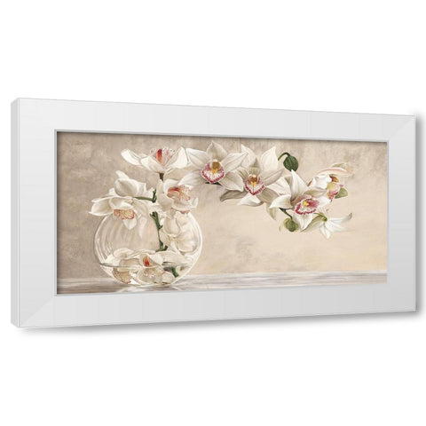 Orchid Arrangement I White Modern Wood Framed Art Print by Dellal, Remy