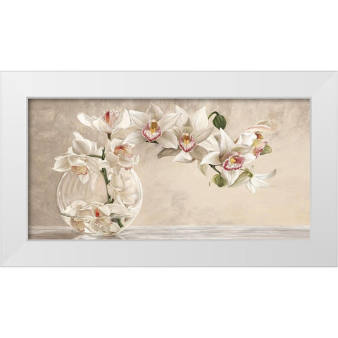 Orchid Arrangement I White Modern Wood Framed Art Print by Dellal, Remy