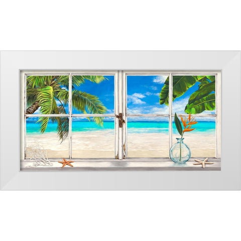 Horizon tropical White Modern Wood Framed Art Print by Dellal, Remy