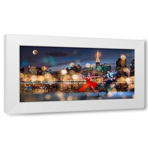 Dancin in the Moonlight White Modern Wood Framed Art Print by Loumer, Dianne