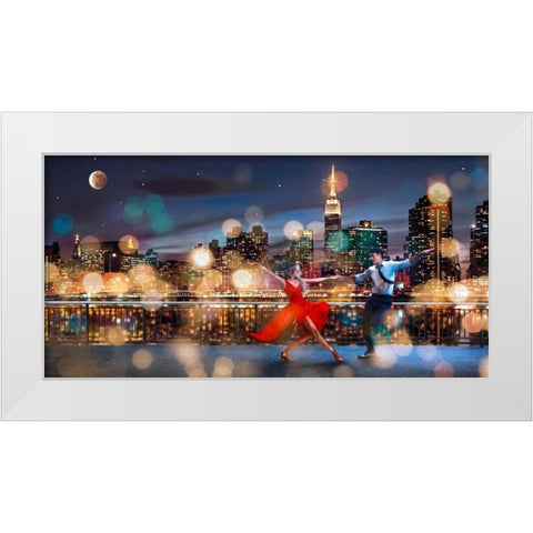 Dancin in the Moonlight White Modern Wood Framed Art Print by Loumer, Dianne