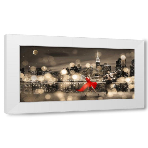 Dancin in the Moonlight (BW) White Modern Wood Framed Art Print by Loumer, Dianne