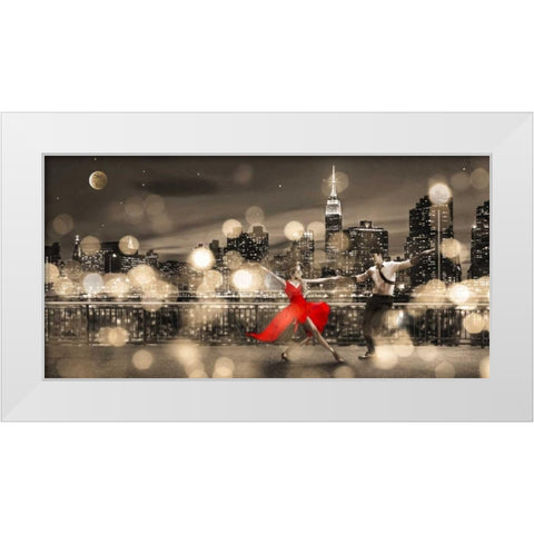 Dancin in the Moonlight (BW) White Modern Wood Framed Art Print by Loumer, Dianne