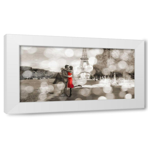 Boulevard of Trees  (detail, BW) White Modern Wood Framed Art Print by Loumer, Dianne
