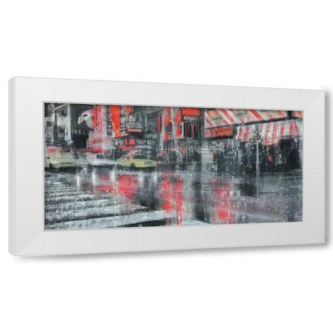 Times Square 2 White Modern Wood Framed Art Print by Moschetta, Dario