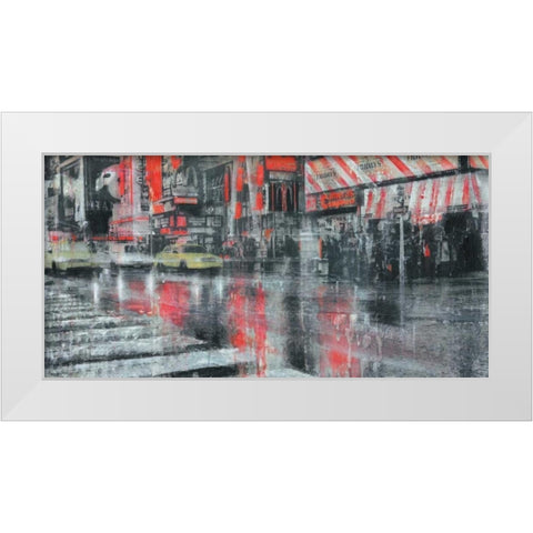 Times Square 2 White Modern Wood Framed Art Print by Moschetta, Dario