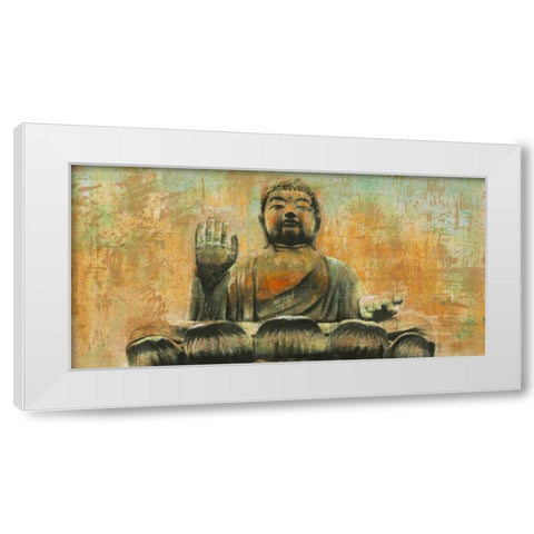 Buddha the Enlightened White Modern Wood Framed Art Print by Moschetta, Dario