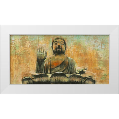 Buddha the Enlightened White Modern Wood Framed Art Print by Moschetta, Dario